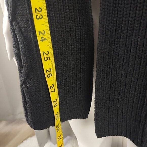 Croft & Barrow Black Cotton Blend Open Front Cardigan Long Sleeve Sweater Sze 1X - Picture 6 of 14